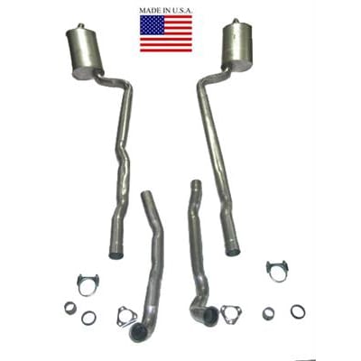 C2 New Exhaust System - 2.5 Inch 396/427 4-Speed with Welded Secondary Pipe & Muffler 1965-1967