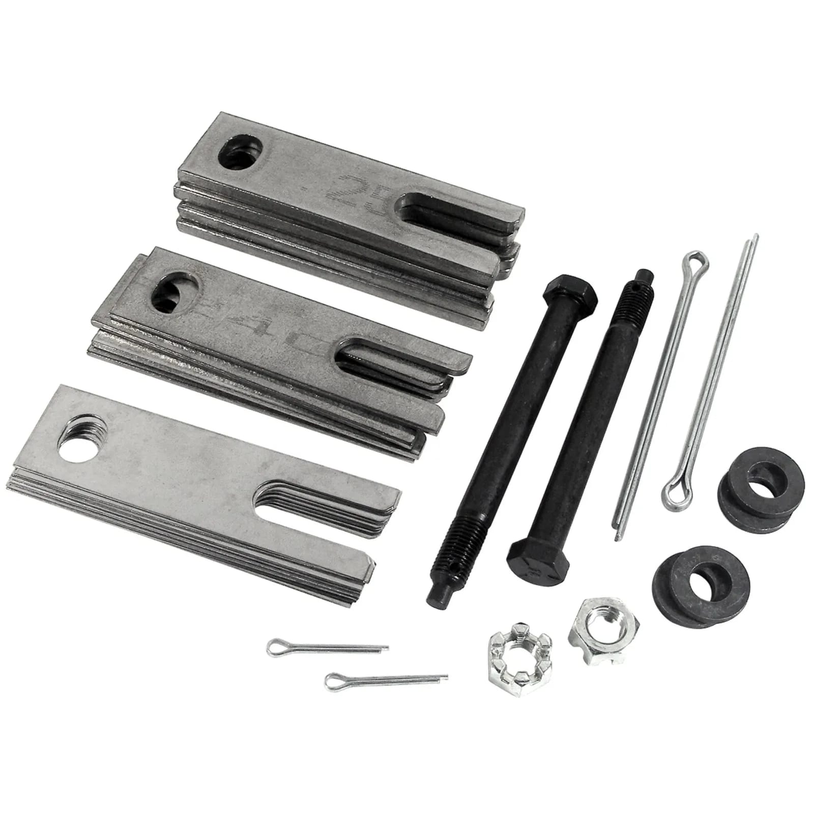 C2-C3 New 18pc Slotted Trailing Arm Shim Kit with Stainless Shims & Hardware Kit 1963-1982
