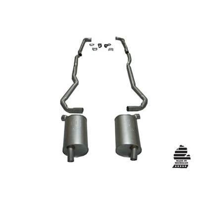 C3 New Exhaust System - 454 Automatic 2.5 Inch with Separate Secondary Pipe & Mufflers 1973