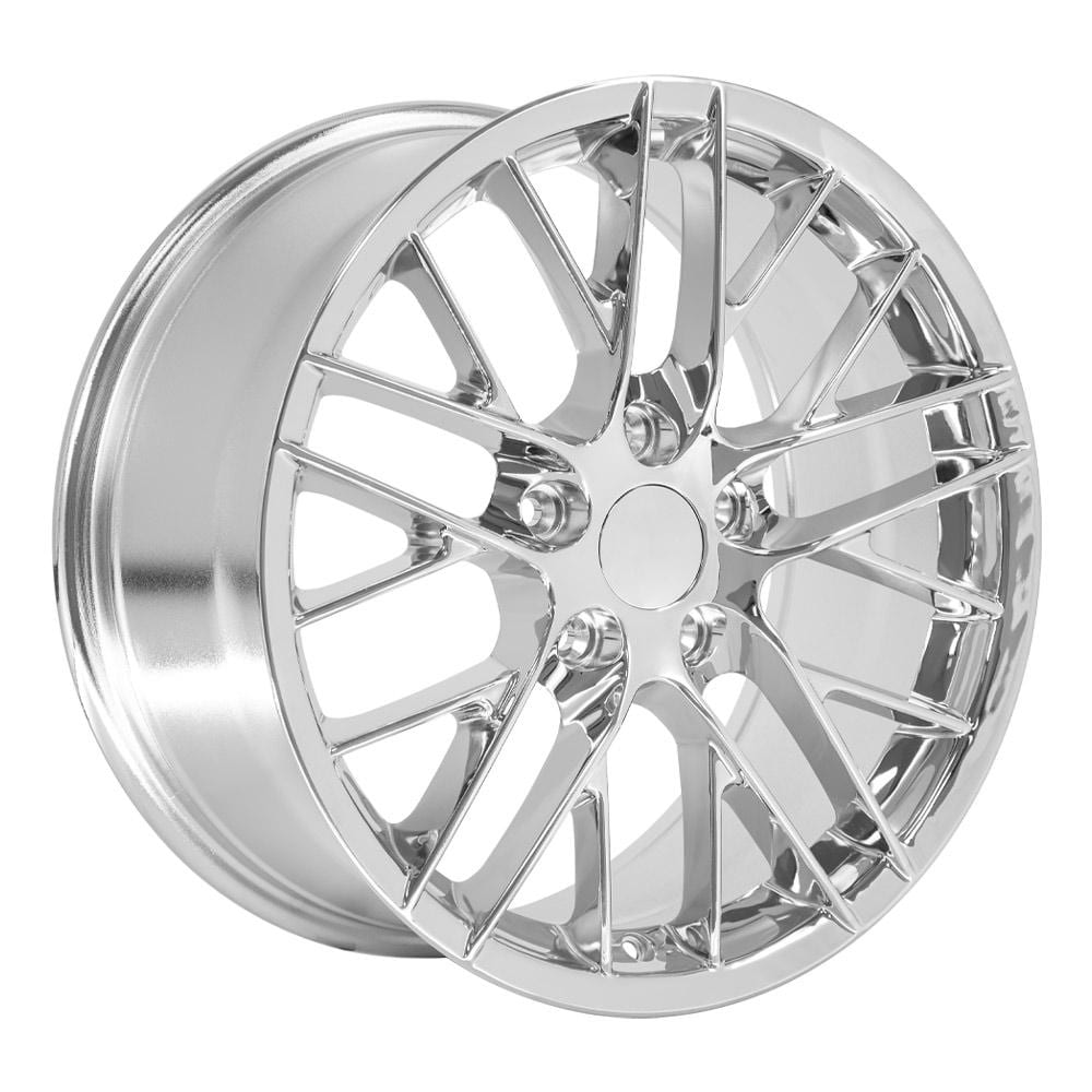 C4 New Chrome 18x8.5 Wheel and Tire Set of 4 (CV08) with 245/40r18 Ironman iMove GEN 3 1988-1996