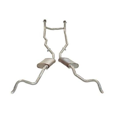 C1 New Exhaust System - High Horsepower with Crossover-2.5" Col/Oval Mufflers 1962