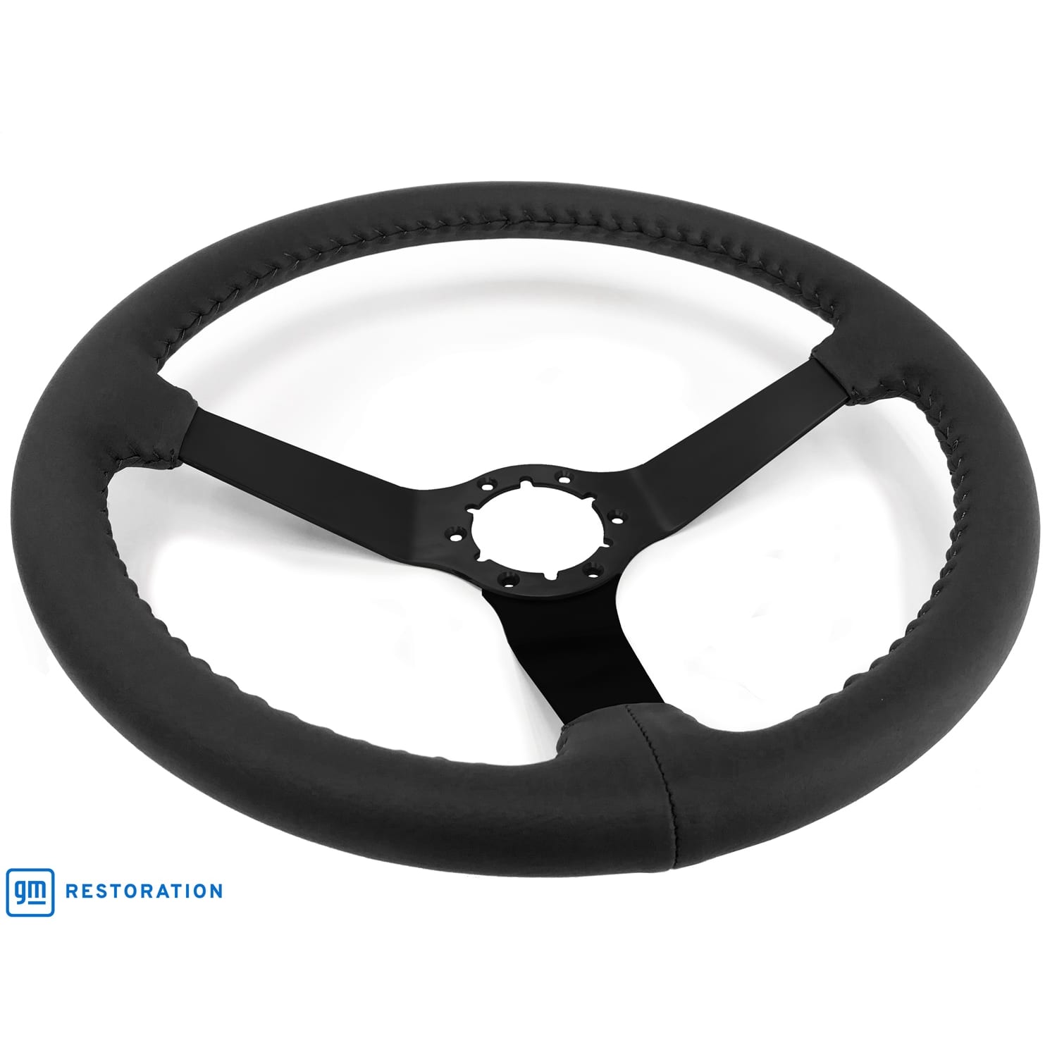 C3 New Black Leather Steering Wheel Black Spokes 1977-1982