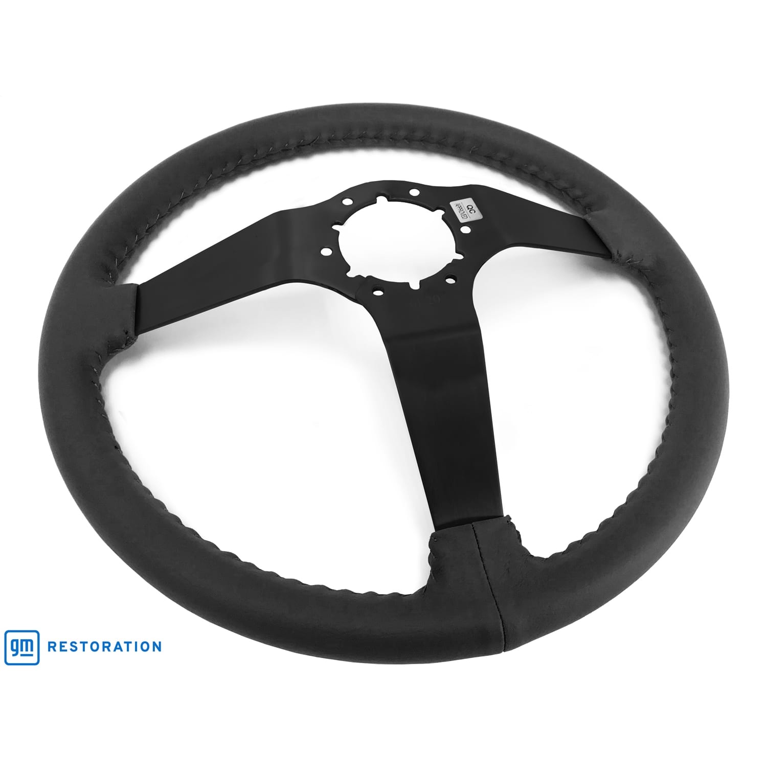 C3 New Black Leather Steering Wheel Black Spokes 1977-1982