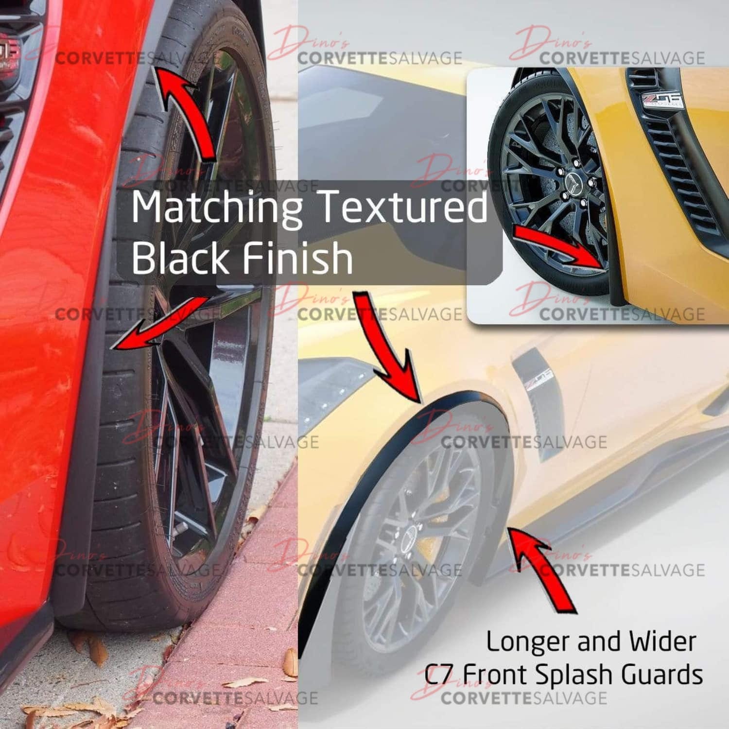 C7 Corvette New Enhanced Front Splash Guards 2014-2019