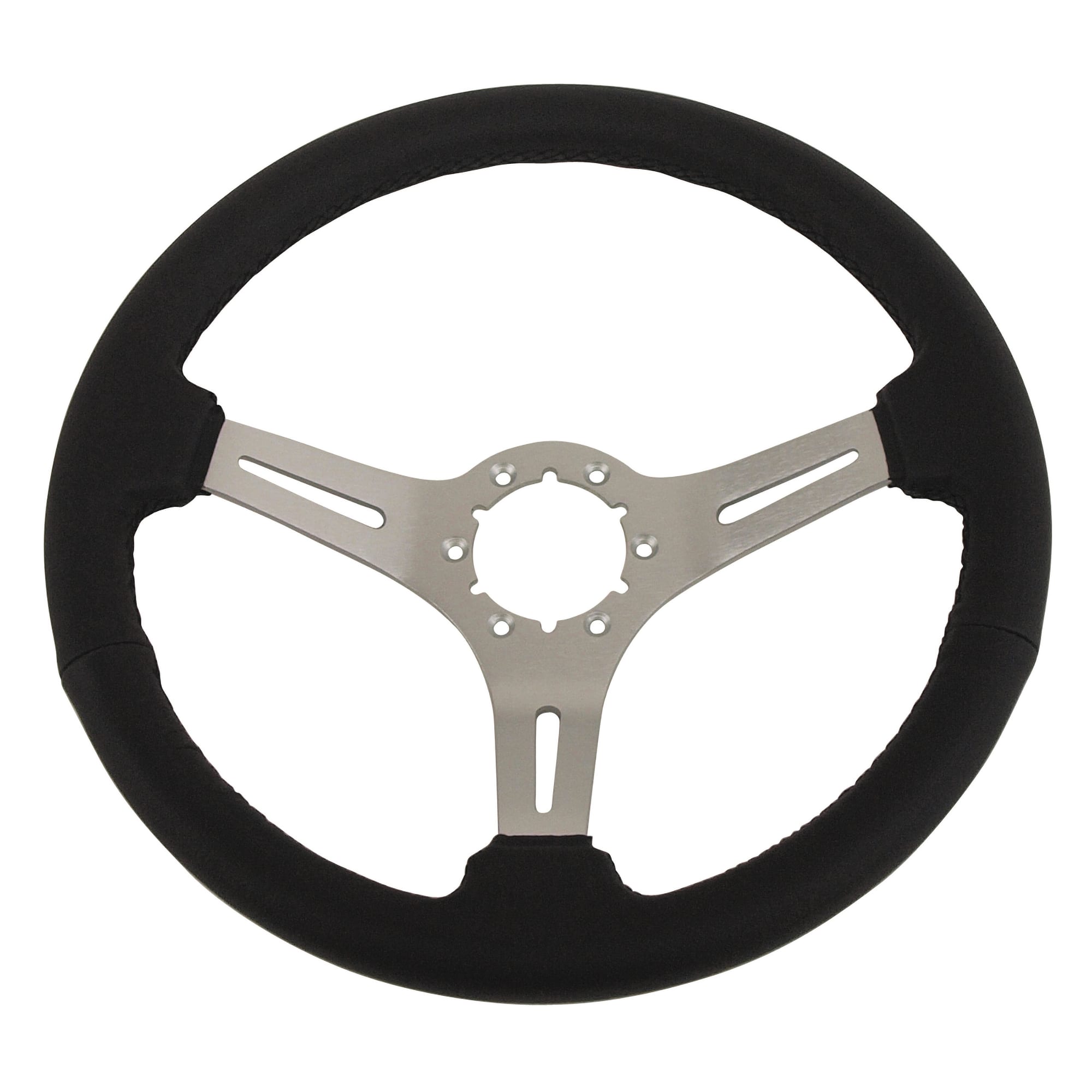 C3 New Steering Wheel - Black Leather with Satin Spokes 1968-1982