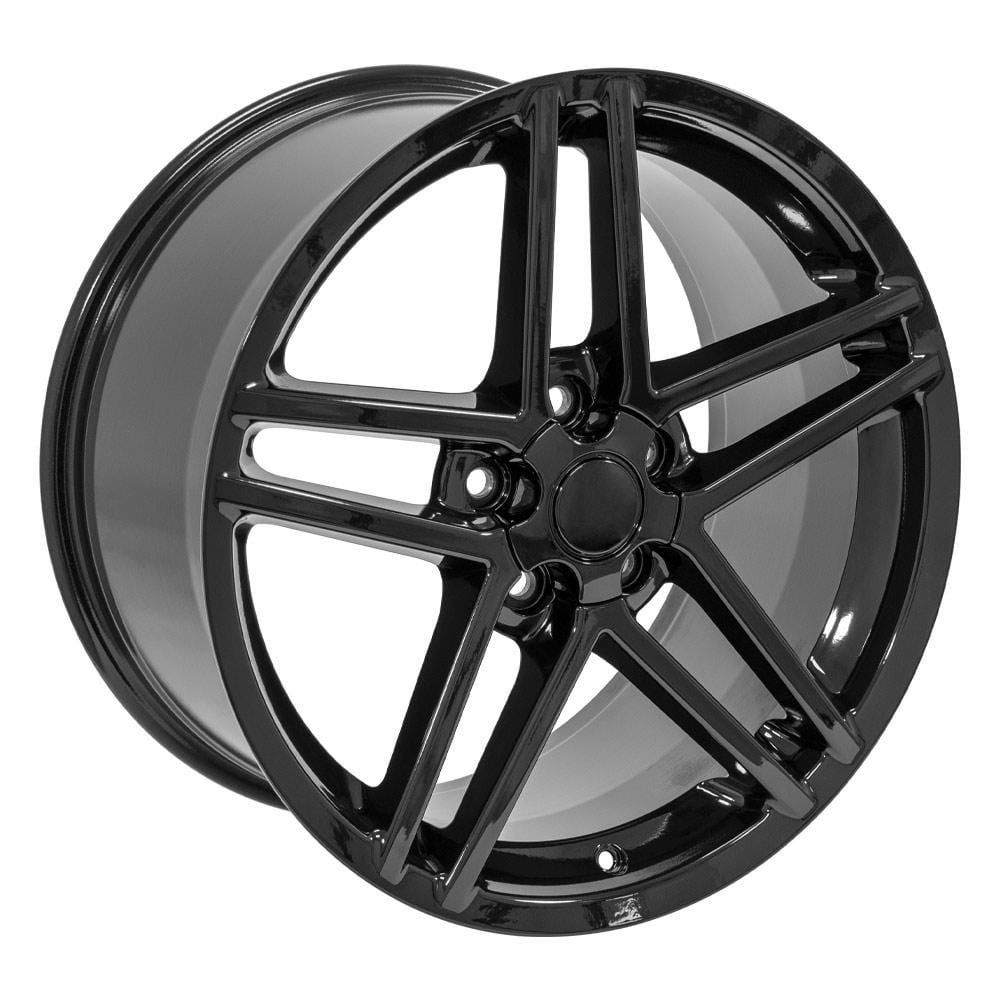 C6 New Gloss Black 18x9.5 and 19x10 Wheel Set of 4 (CV07B) 2005-2013