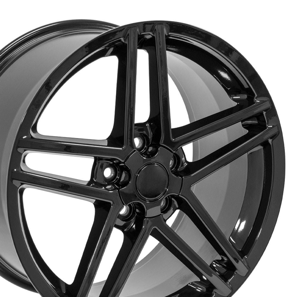 C6 New Gloss Black 18x9.5 and 19x10 Wheel Set of 4 (CV07B) 2005-2013