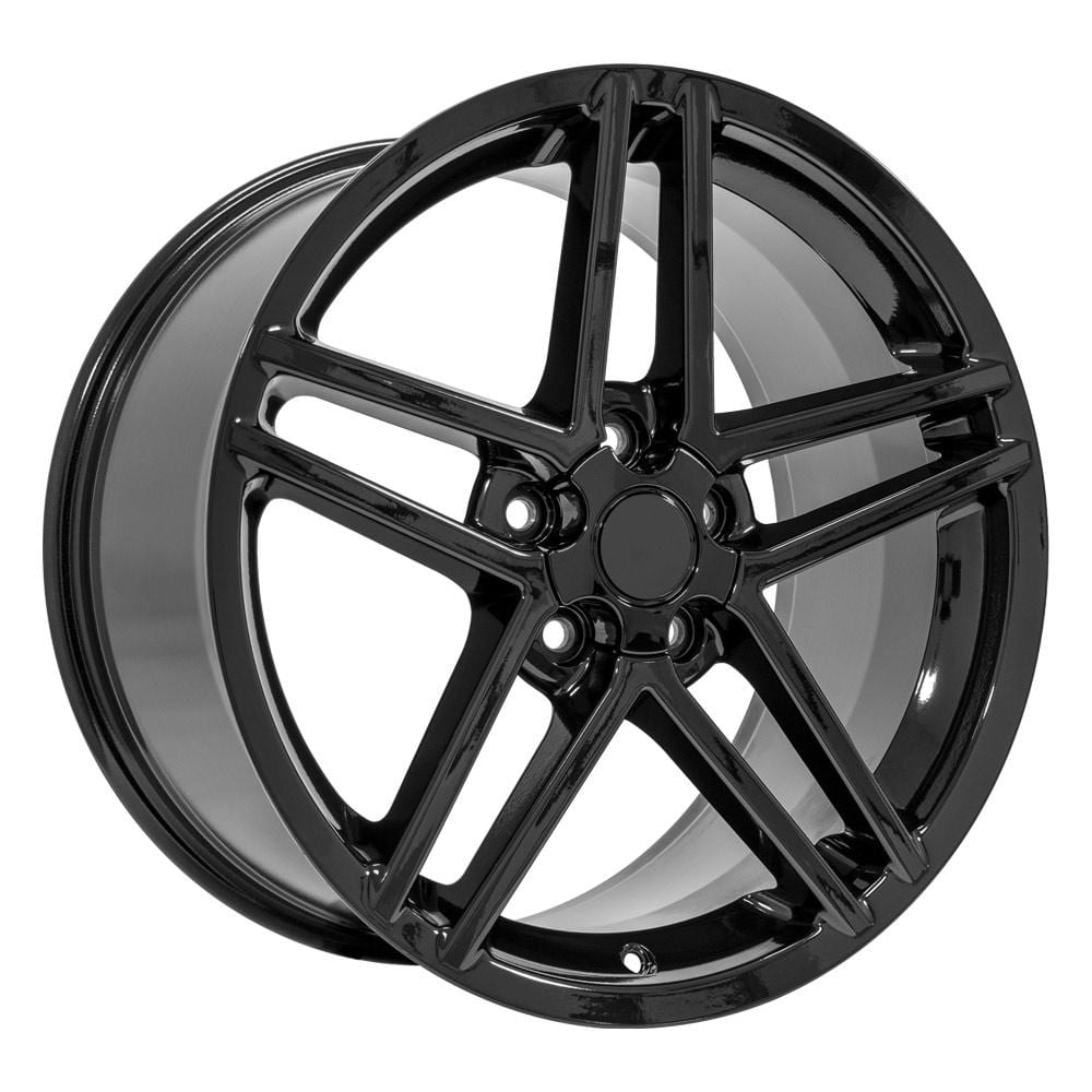 C6 New Gloss Black 18x9.5 and 19x10 Wheel Set of 4 (CV07B) 2005-2013