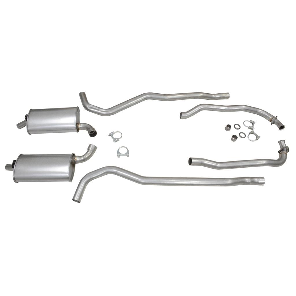 C3 New Exhaust System - 327/350 4Sp HP 2-2.5 Inch with Separate Secondary Pipes & Mufflers 1968-1972