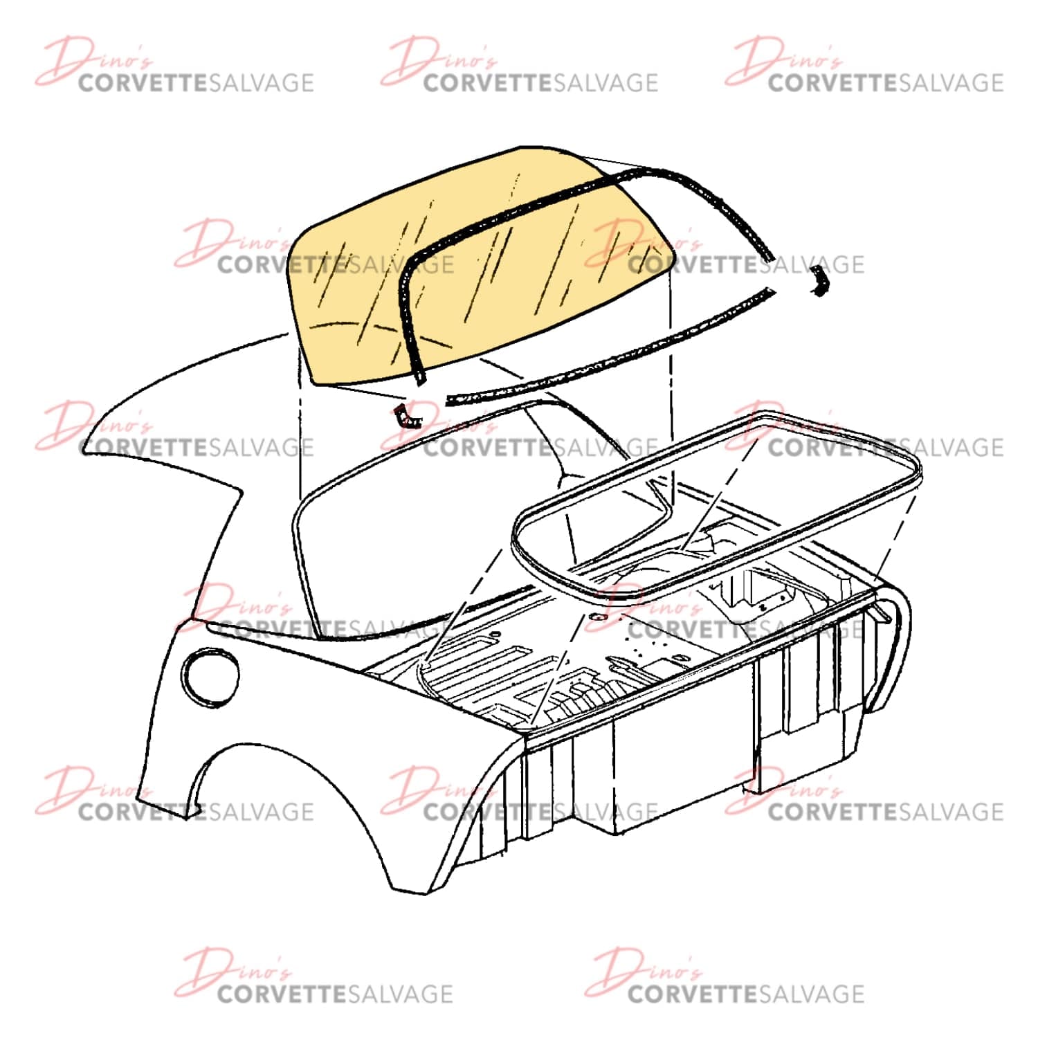 C5 Used Fixed Roof Coupe Rear Glass 1999-2004