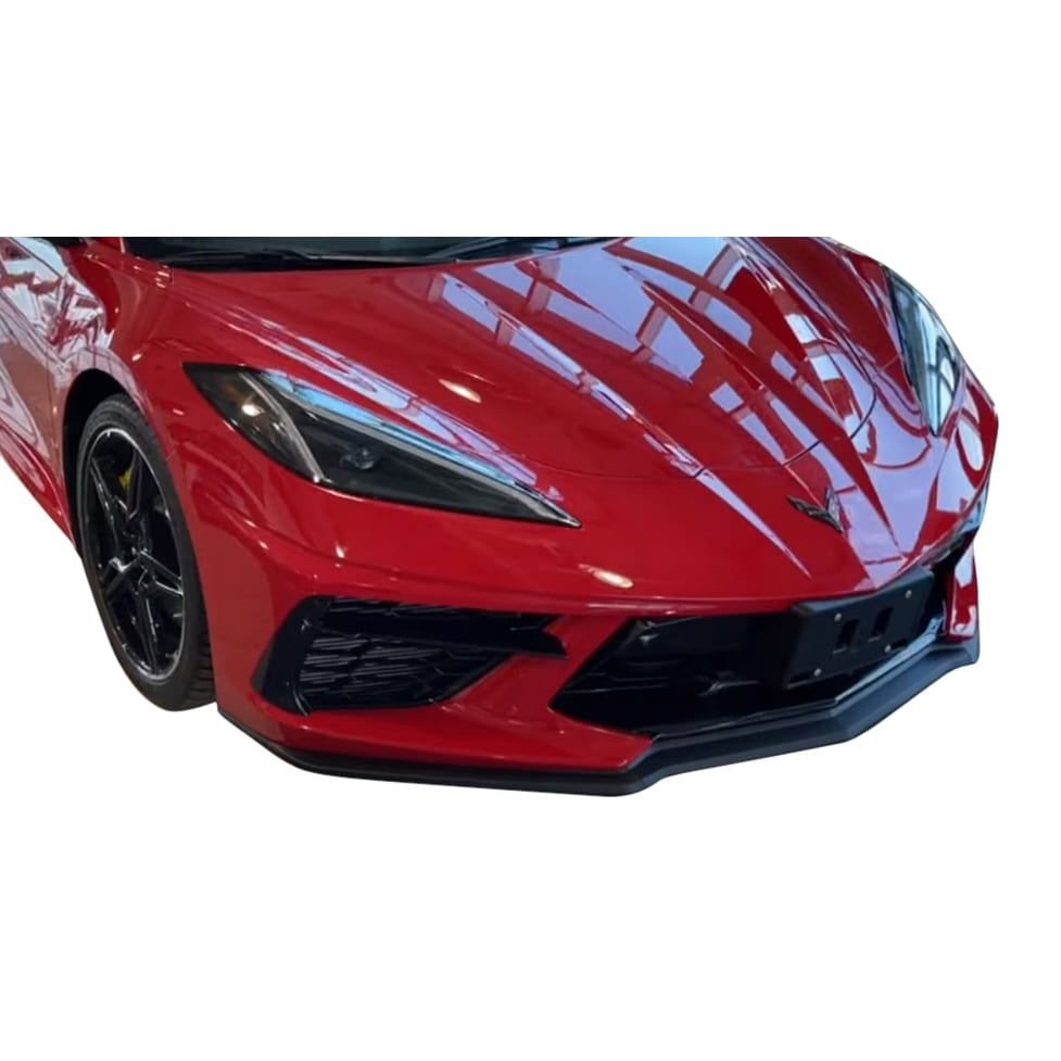 C8 New Unpainted Front Splitter - 3pc 2020-2026