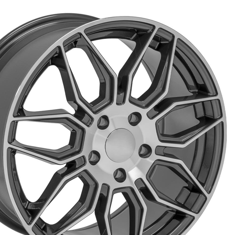 C4 New Gloss Gunmetal Machined 18x8.5 Wheel Set of 4 (CV03C) 1988-1996