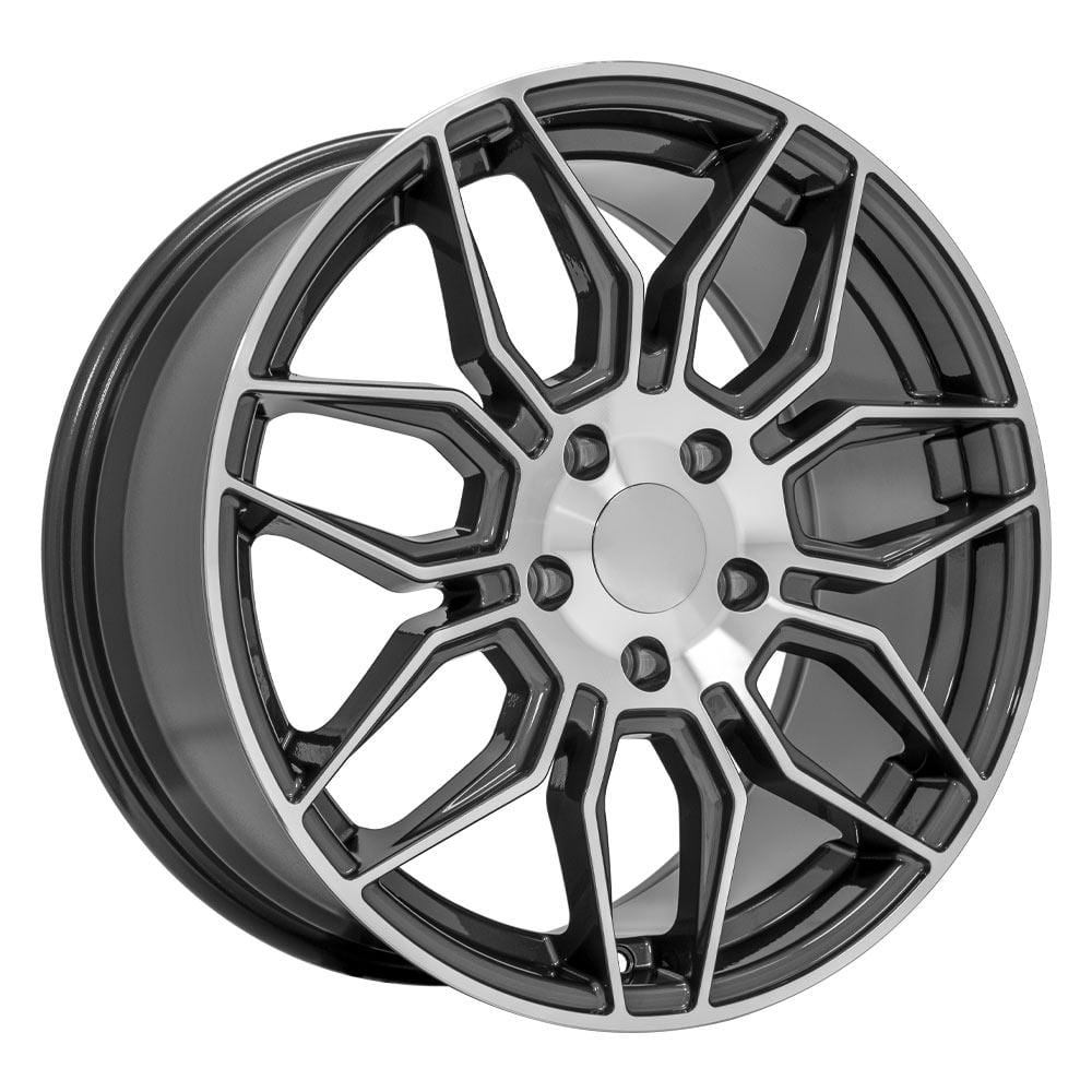 C4 New Gloss Gunmetal Machined 18x8.5 Wheel Set of 4 (CV03C) 1988-1996