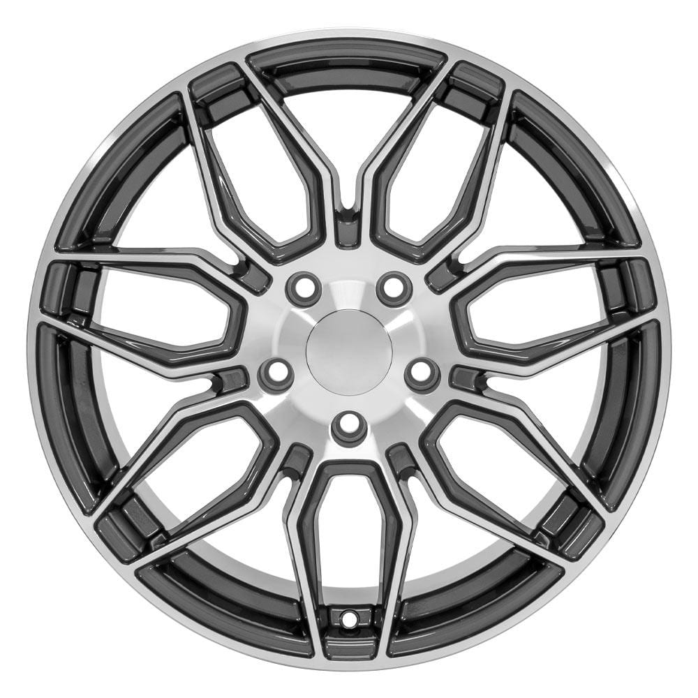 C4 New Gloss Gunmetal Machined 18x8.5 Wheel Set of 4 (CV03C) 1988-1996