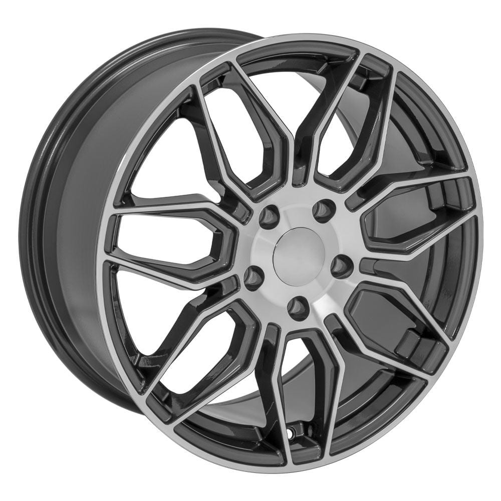 C4 New Gloss Gunmetal Machined 18x8.5 Wheel Set of 4 (CV03C) 1988-1996