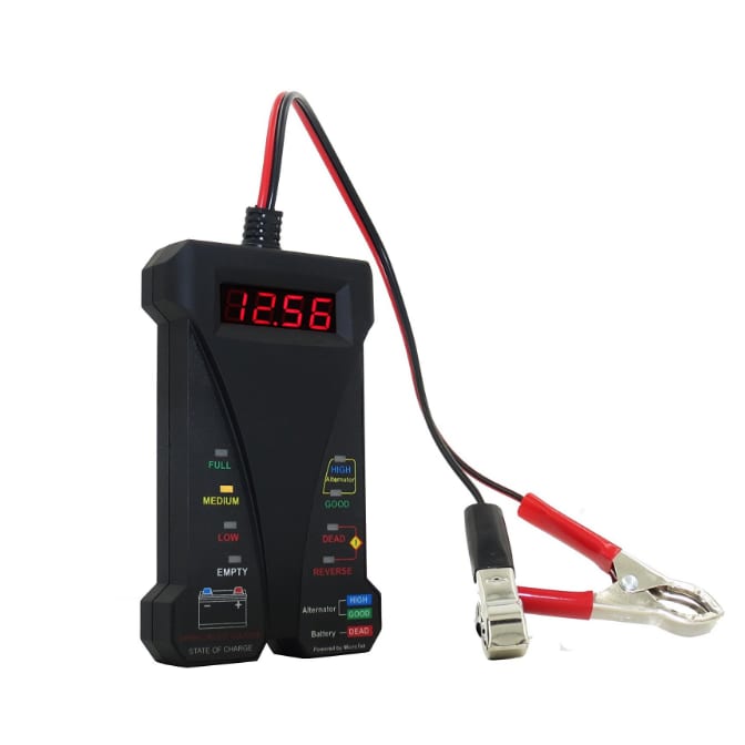 C1-C8 New 12V Battery Tester/Voltmeter & Charging with Display & LED Indication - Orange 1953-2026