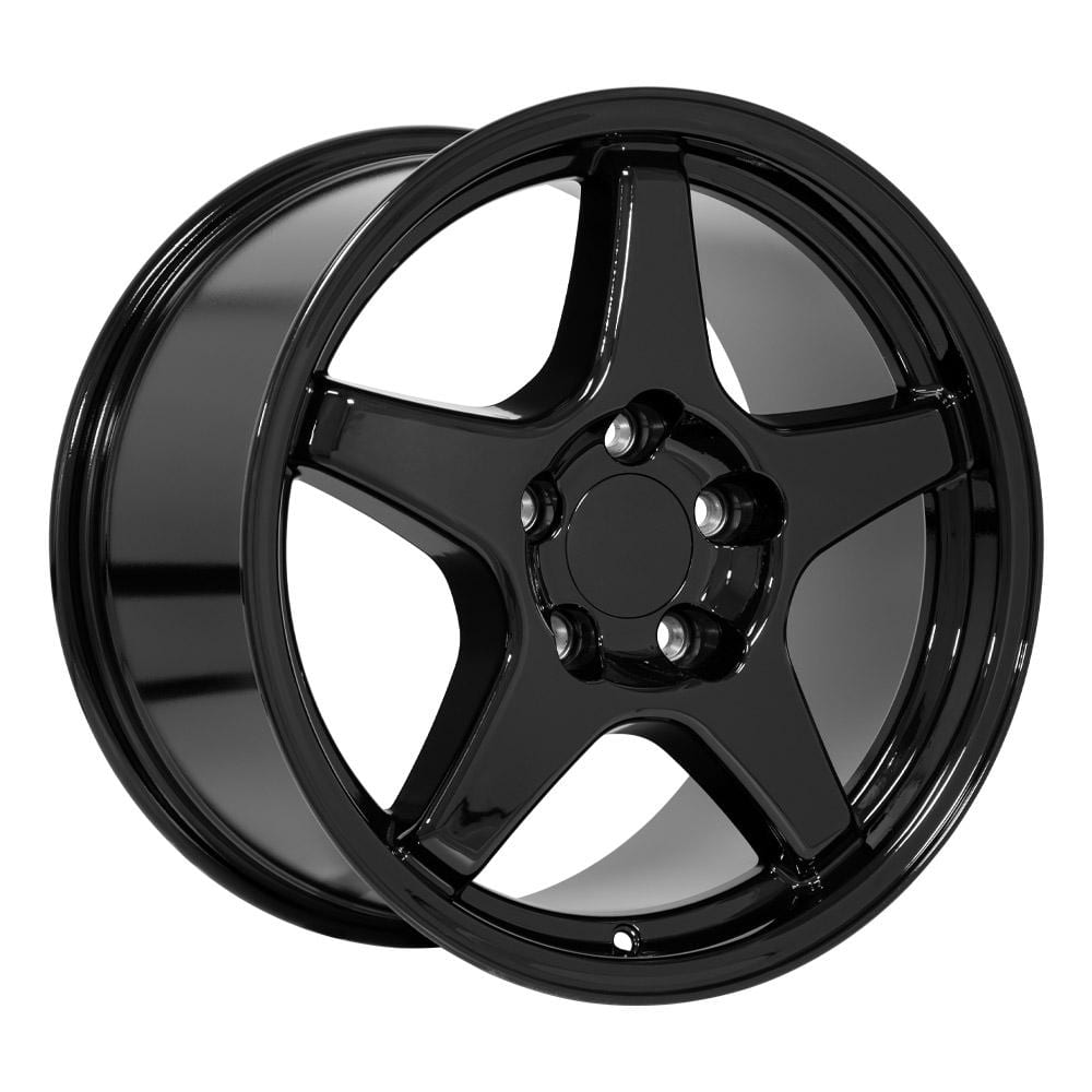 C4 New Gloss Black 17x9.5 and 17x11 Wheel Set of 4 (CV01) 1988-1996