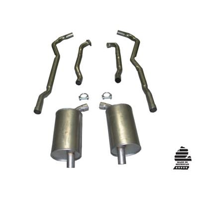 C3 New Exhaust System - 454 4-Speed 2.5 Inch with Separate Secondary Pipe & Mufflers 1973
