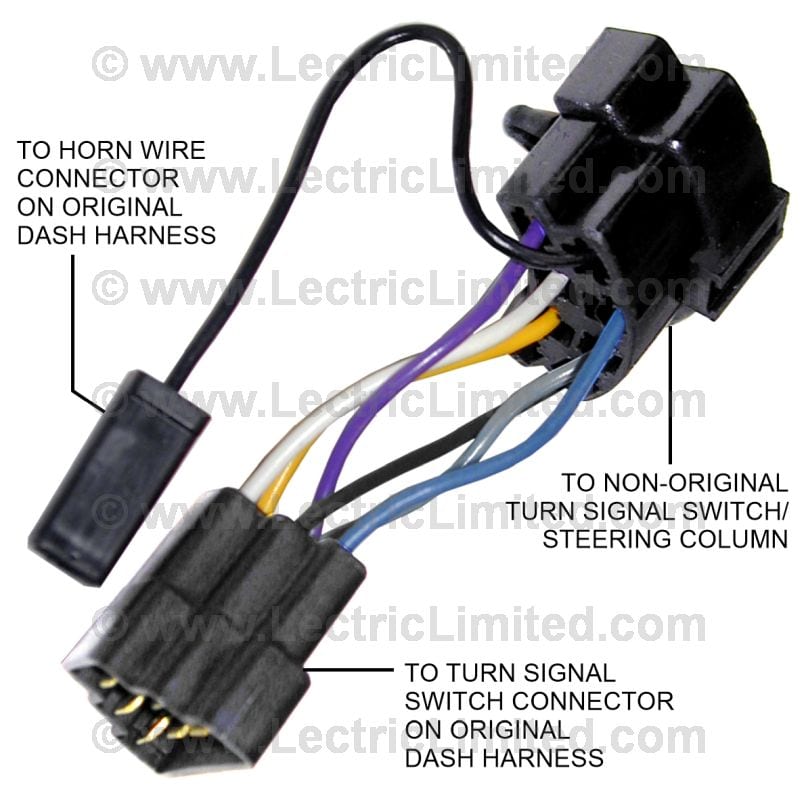 C2 New Steering Column Turn Signal Switch Adapter Harness 1963