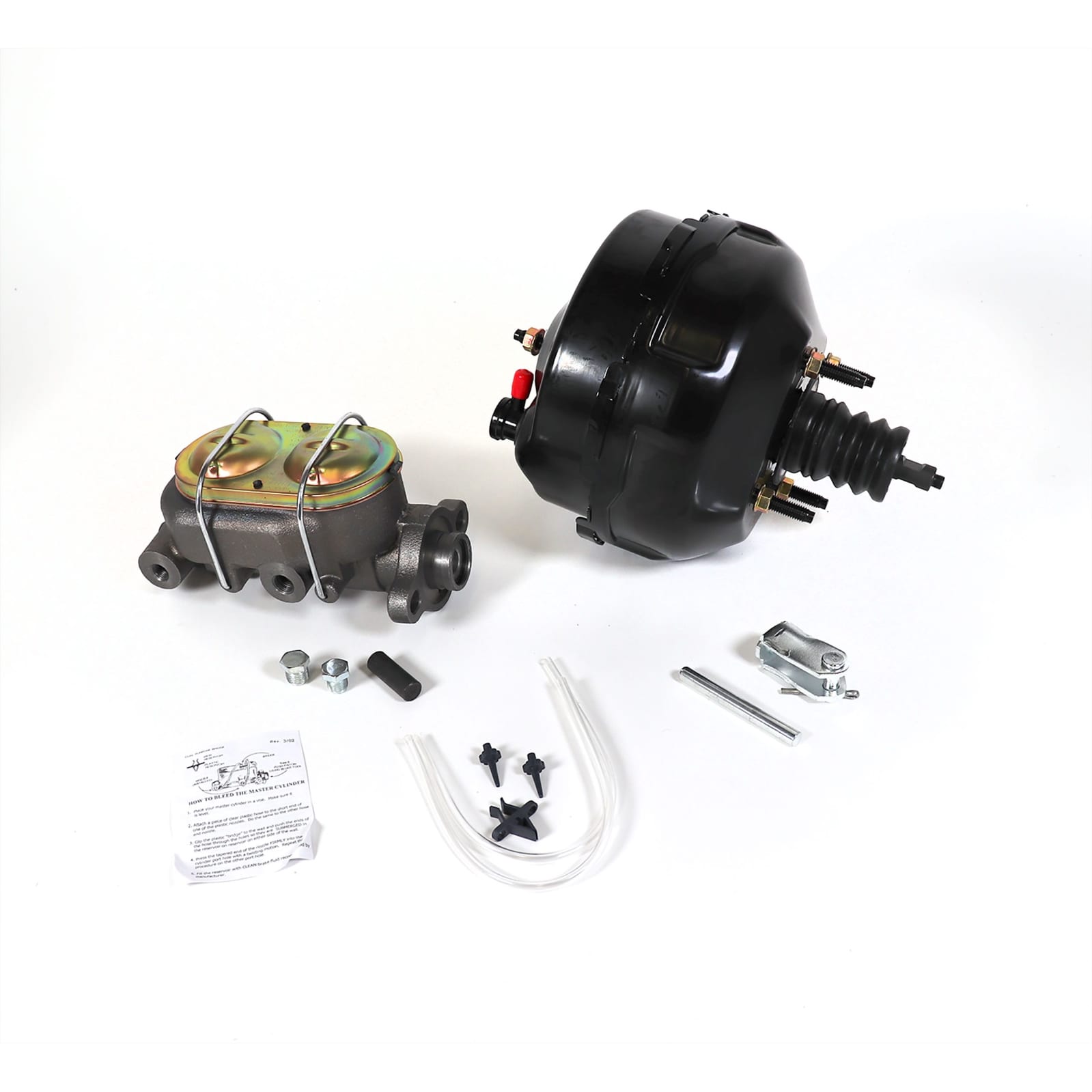 C3 New Master Cylinder & Booster, Replacement - Black 1968-1976
