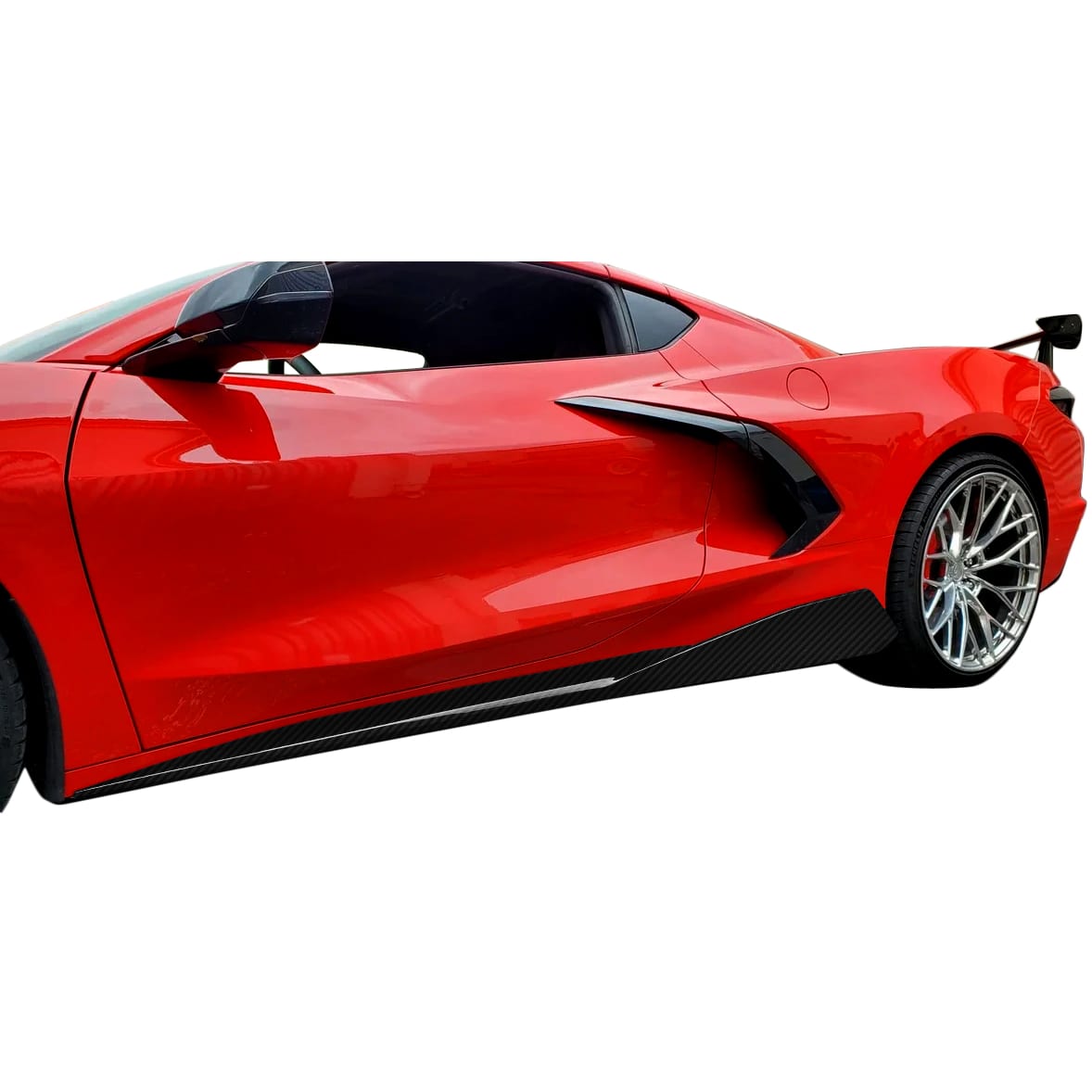 C8 New Hydro Carbon Fiber 5VM Side Skirt Set - Gloss Clear 2020-2026
