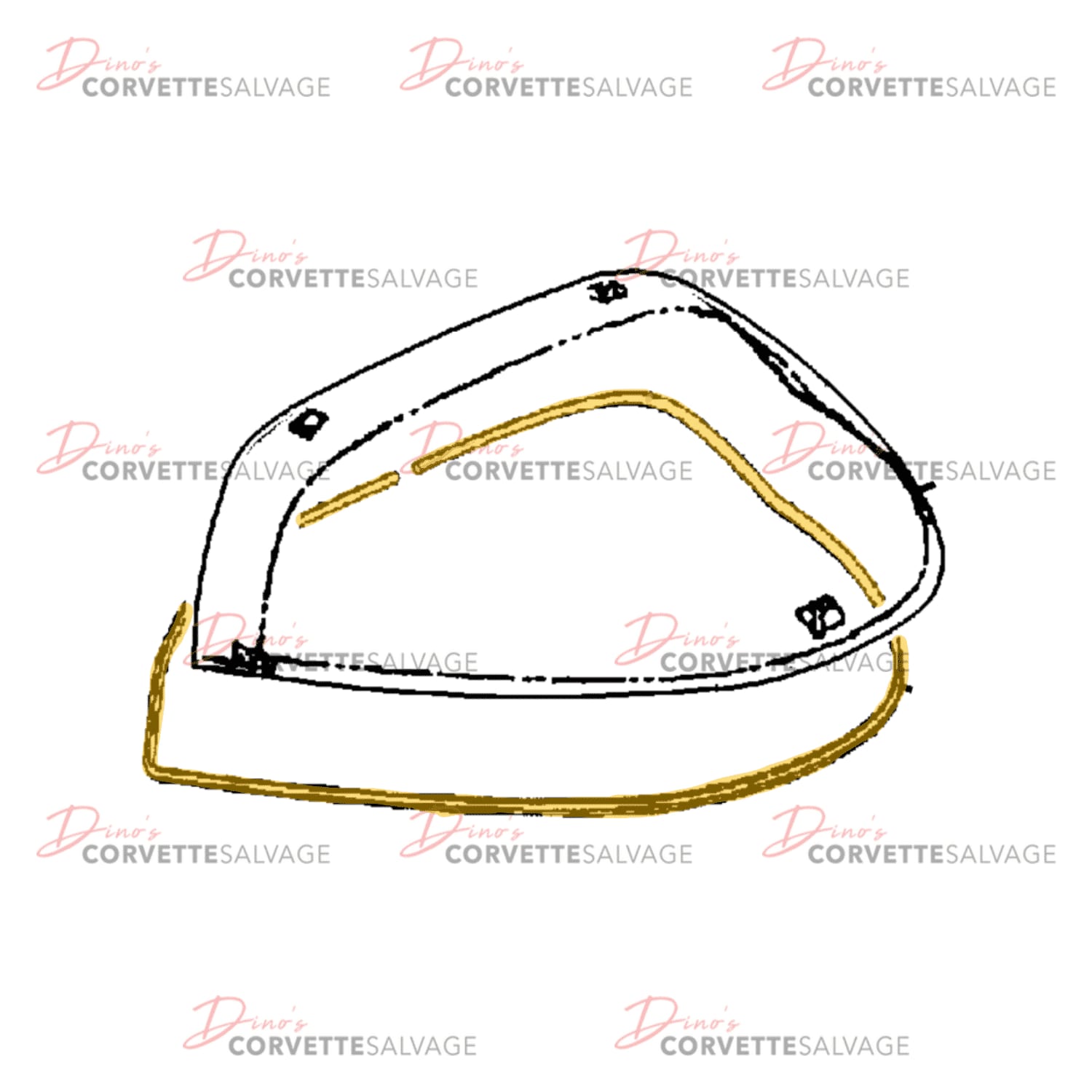 C5 Used Coupe Rear Compartment Lift Window Rear Auxiliary Seal (Position #1) 1997-2004