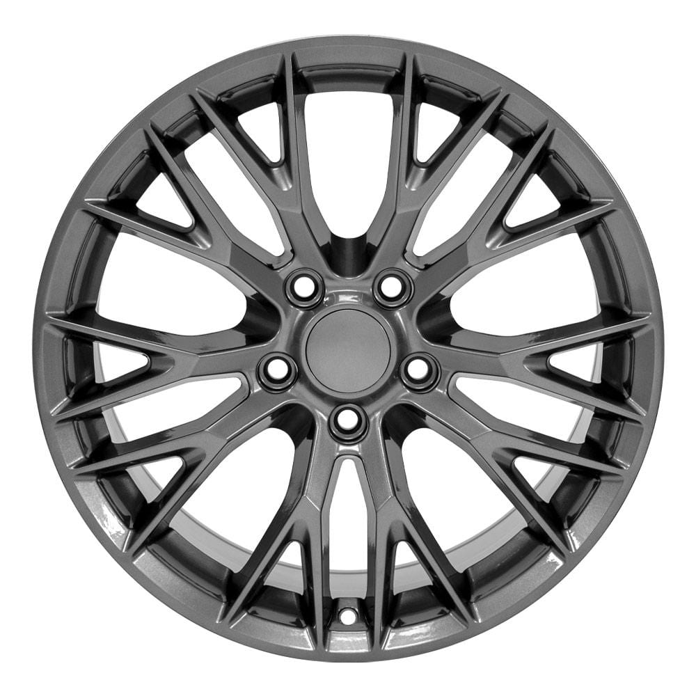 C4 New Gloss Gunmetal 18x8.5 Wheel and Tire Set of 4 (CV22) with 245/40r18 Ironman iMove GEN 3 1988-1996