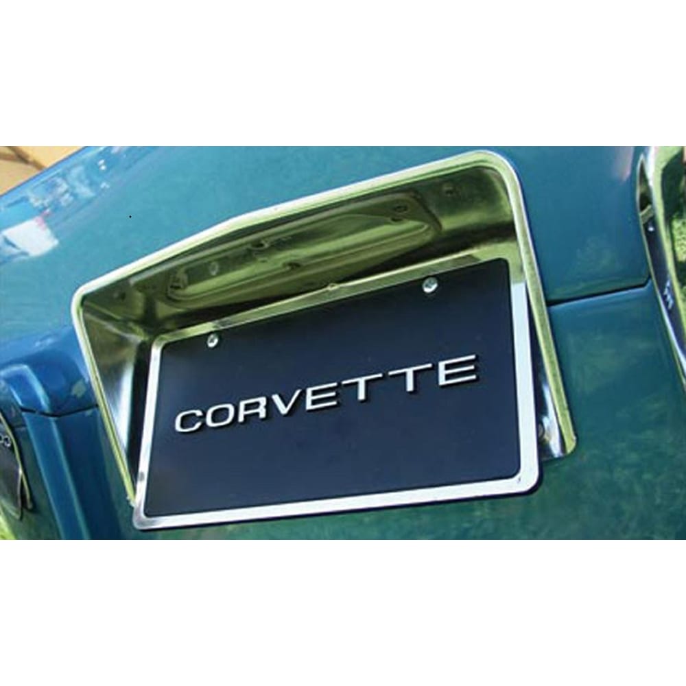 C2 New Rear License Plate Bezel with Hardware 1963-1967