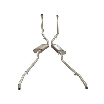 C1 New Exhaust System - Low Horsepower 1X4 Oval Mufflers 1959-1960