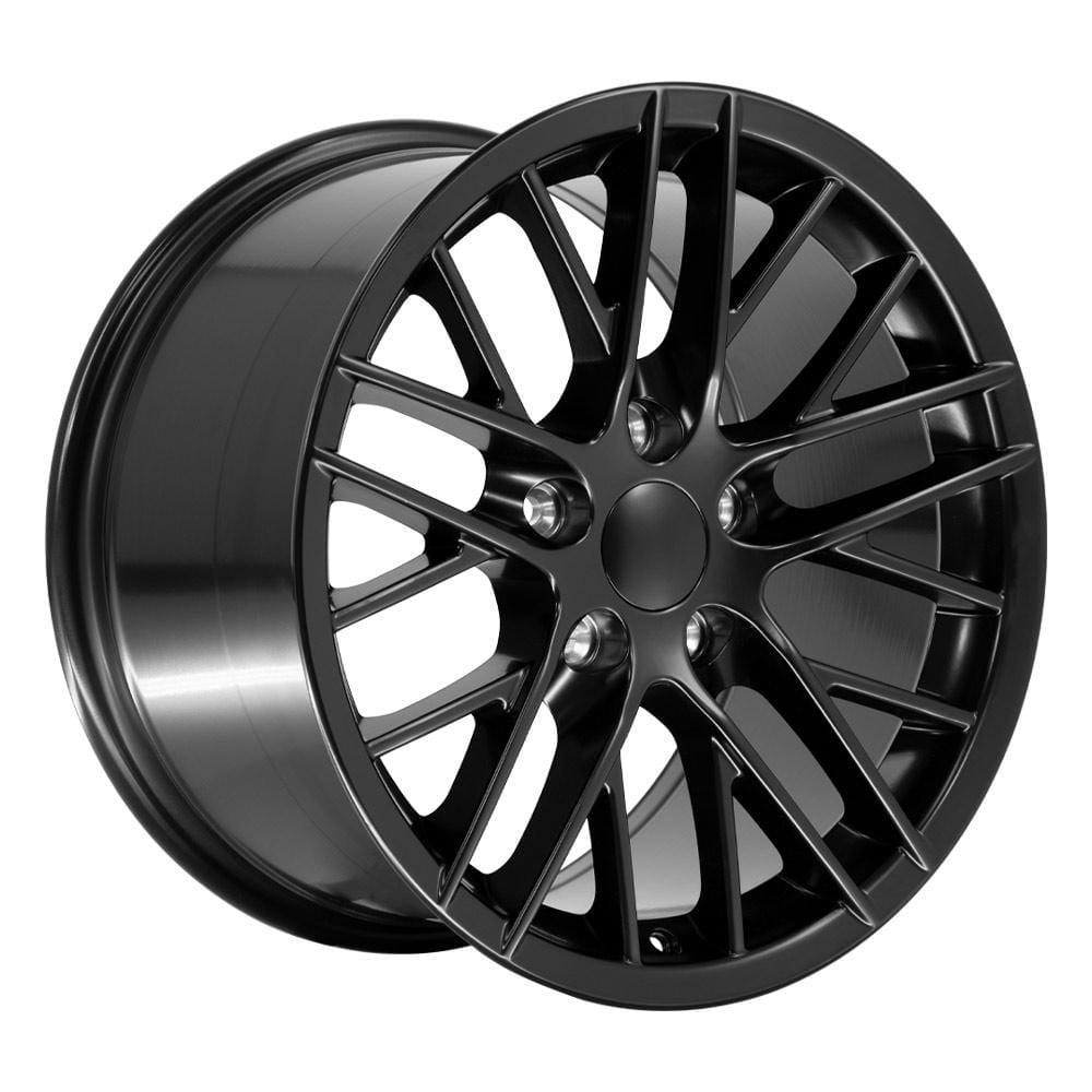 C4 New Satin Black 17x9.5 Wheel and Tire Set of 4 (CV08) with 275/40r17 Toyo Extensa HP II 1988-1996