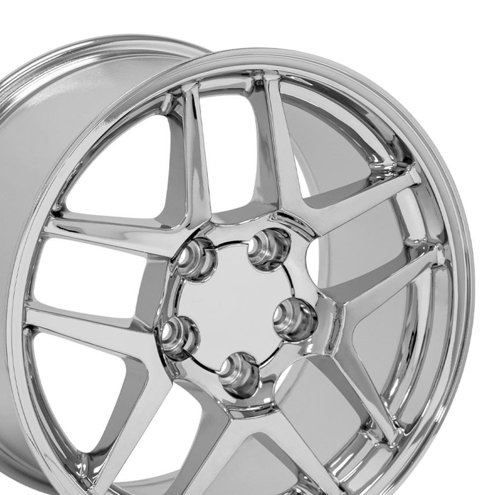 C4-C5 New Chrome 17x9.5 and 18x10.5 Wheel Set of 4 (CV04) 1988-2004