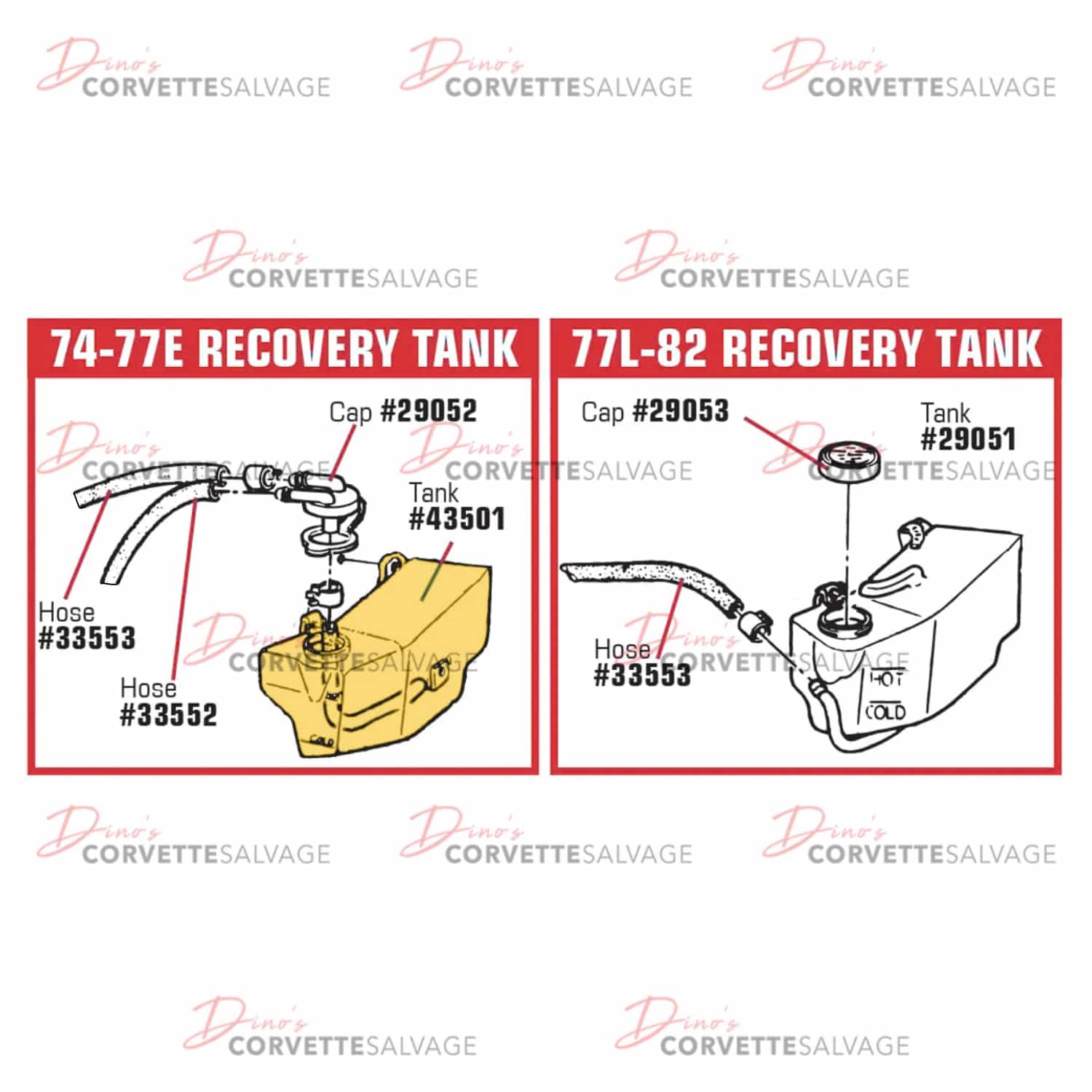 C3 Corvette New Coolant Expansion Tank 1973-1977