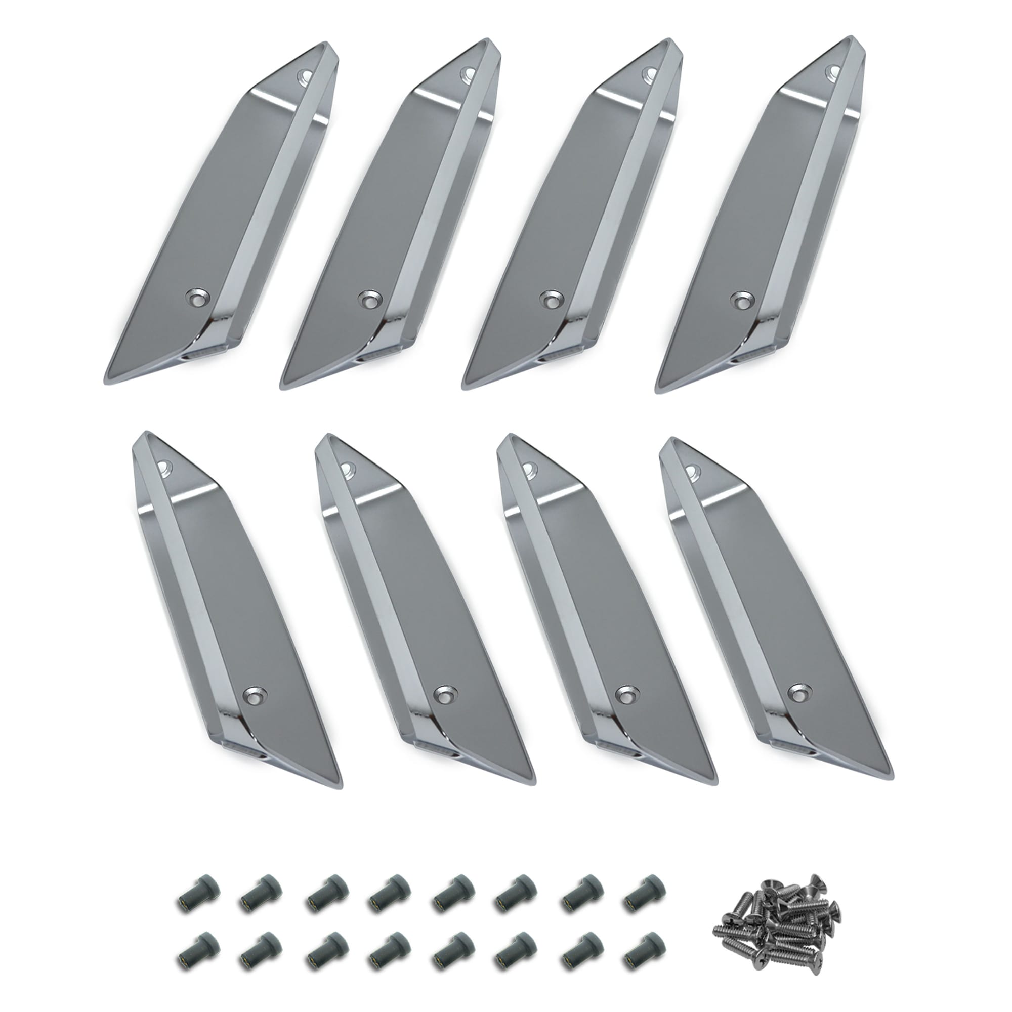 C3 New Driver-Side & Passenger-Side Fender Louver Insert Set - with Hardware 1969