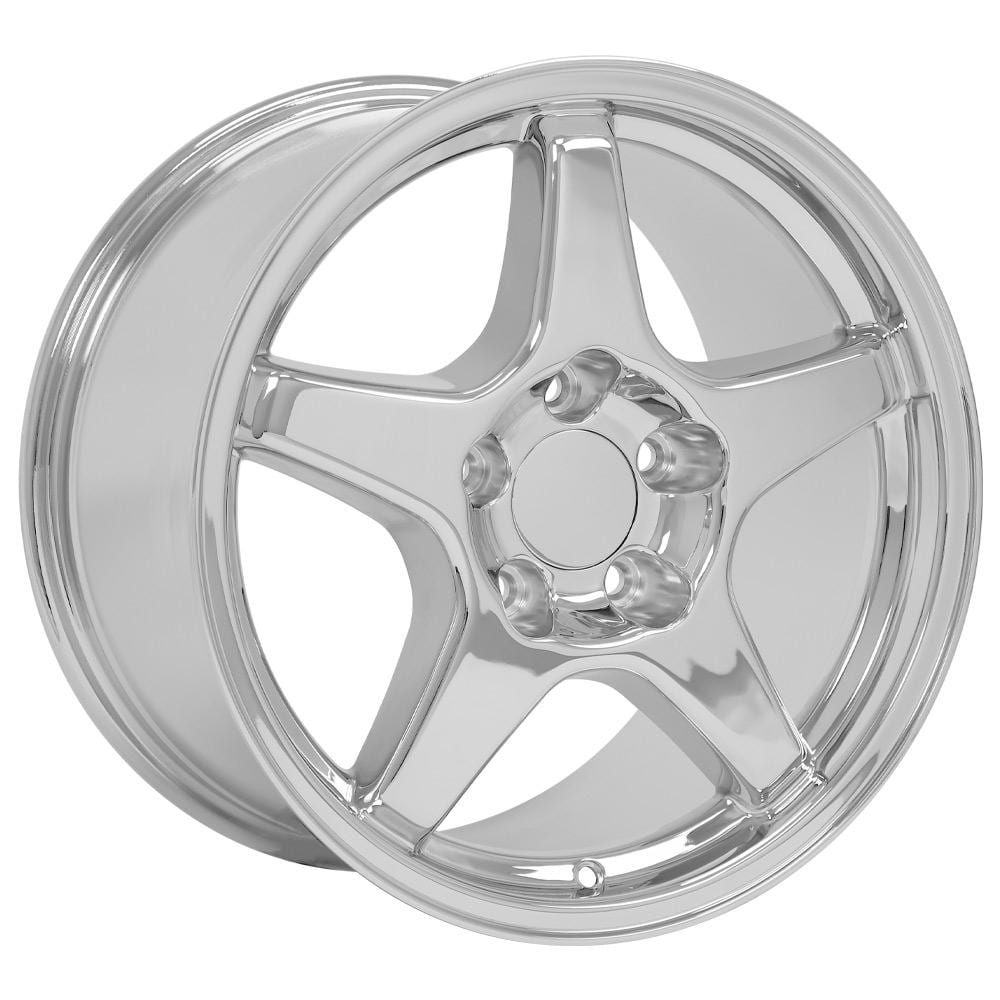 C4 New Chrome 17x9.5 and 17x11 Wheel and Tire Set of 4 (CV01) with 275/40r17 & 315/35r17 Toyo Extensa HP II 1988-1996