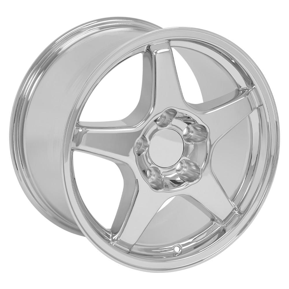 C4 New Chrome 17x9.5 and 17x11 Wheel and Tire Set of 4 (CV01) with 275/40r17 & 315/35r17 Toyo Extensa HP II 1988-1996