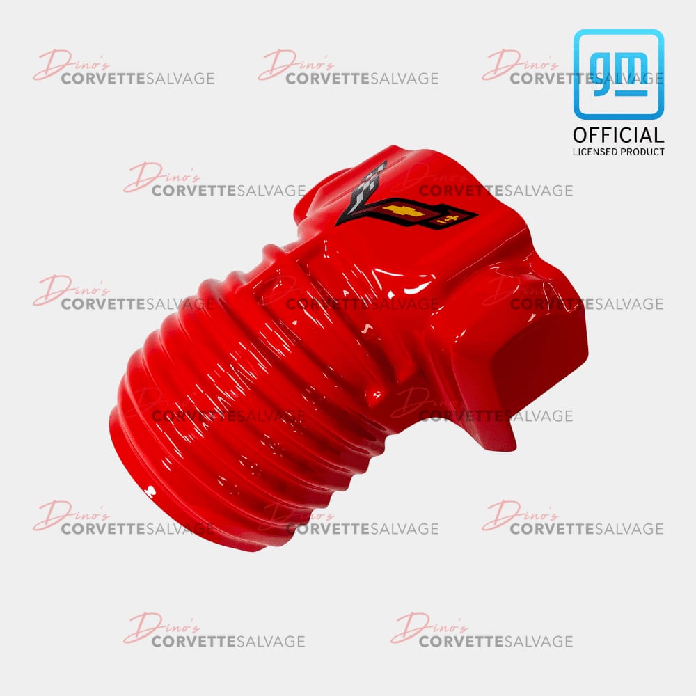 C7 Corvette New Red LT1 Throttle Body Cover with Flag Logo Option 2014-2019
