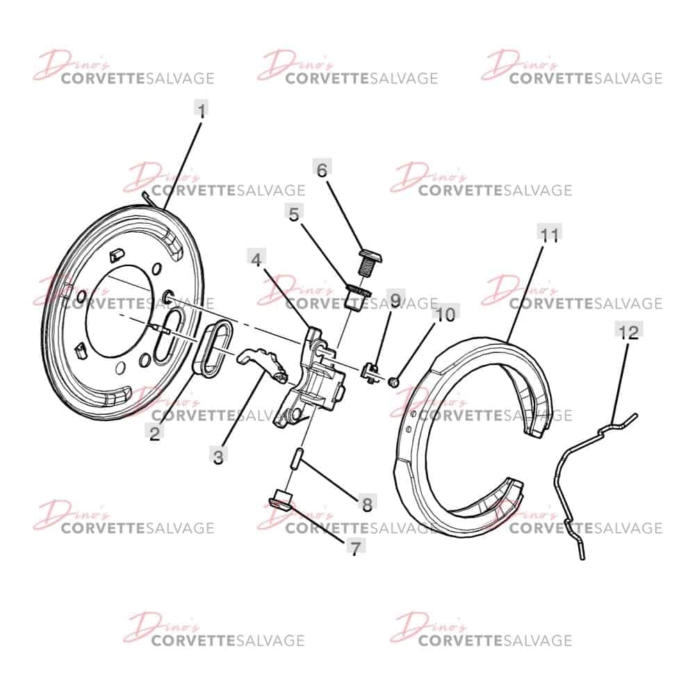C5-C6 Used Rear Parking Brake Assembly 1997-2013
