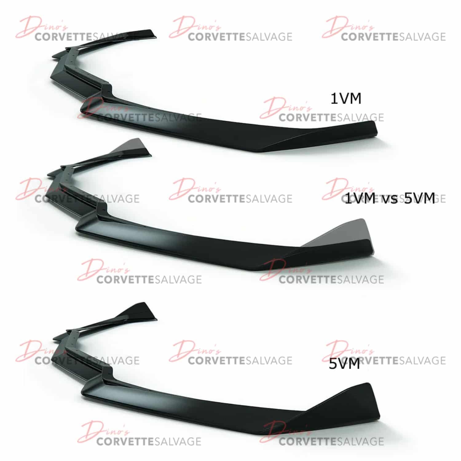 C8 Corvette New Carbon Flash Metallic 1VM Splitter 2020-2025 | 1VM vs 5VM Splitter