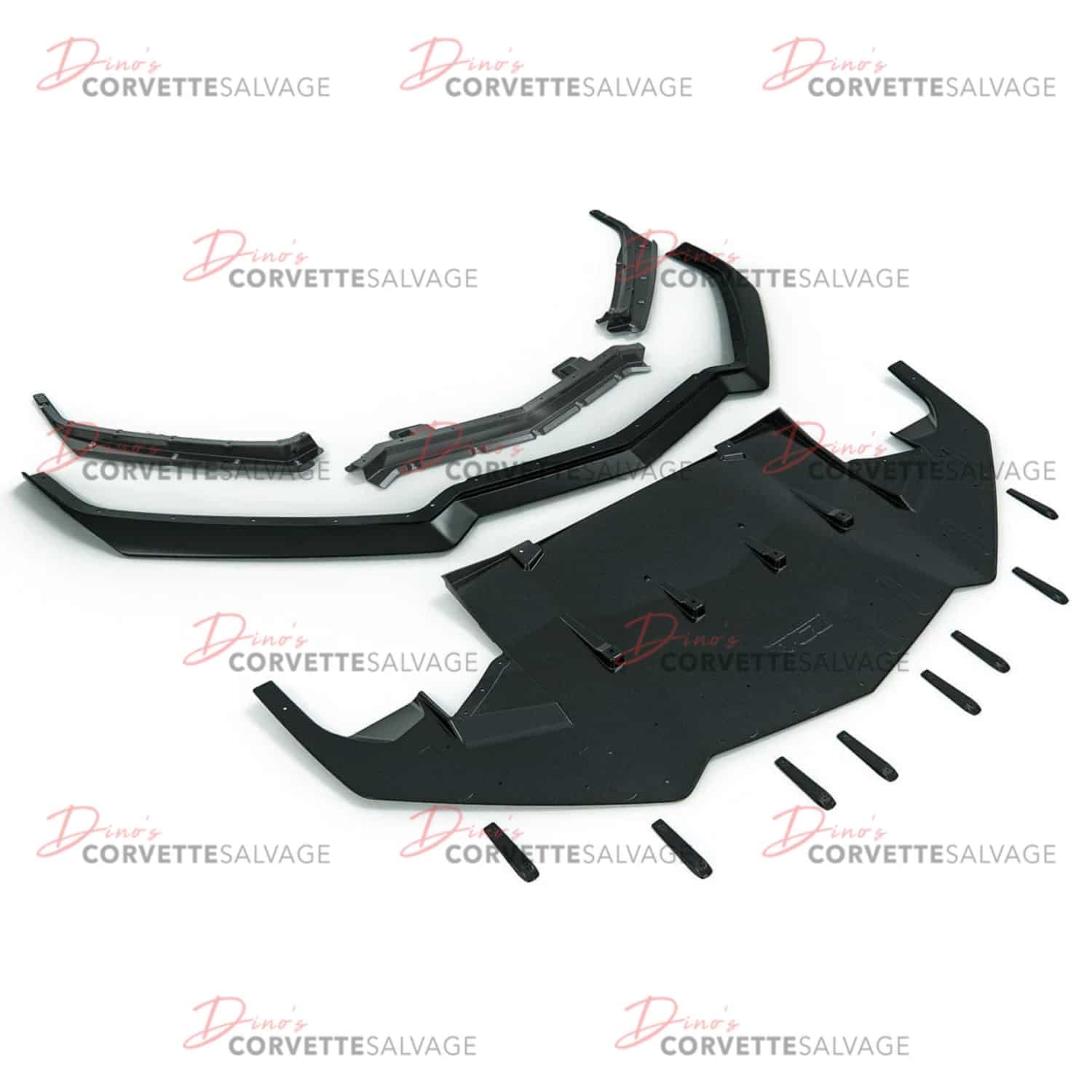 C8 Corvette New Carbon Flash Metallic 1VM Splitter with Undertray 2020-2025