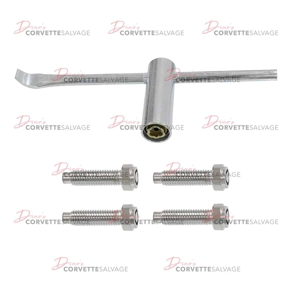 C4 New 17" Wheel Center Cover Lock Kit 1988-1989