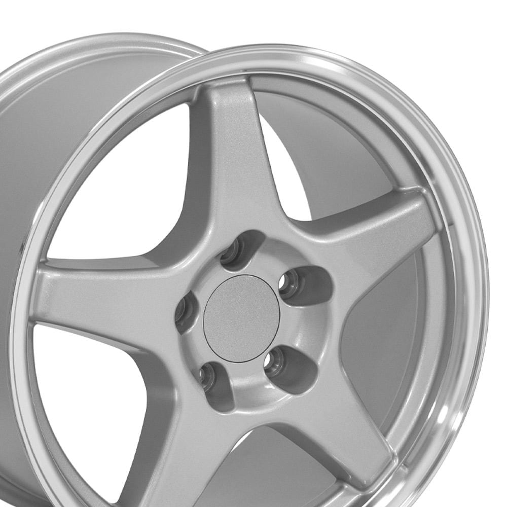 C4-C5 New Gloss Silver Machined Lip 17x9.5 Wheel (CV01) 1988-2004