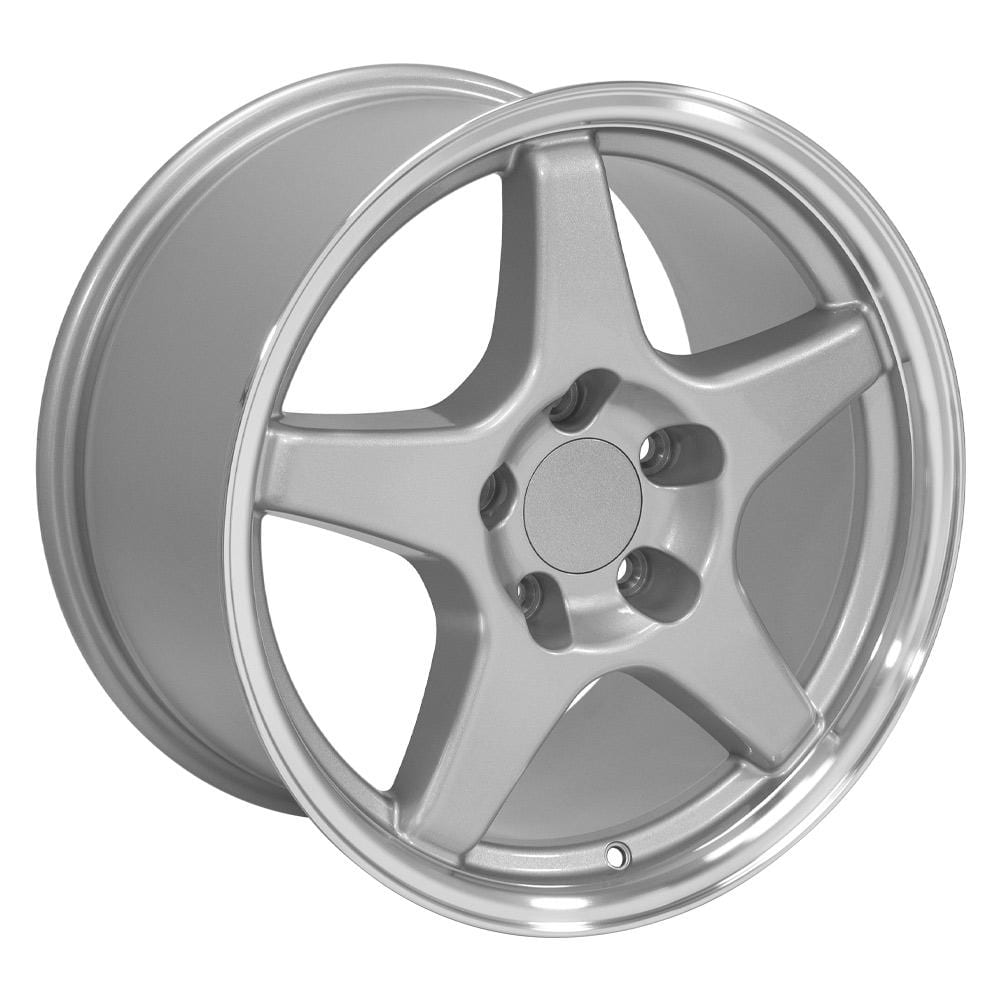 C4-C5 New Gloss Silver Machined Lip 17x9.5 Wheel (CV01) 1988-2004