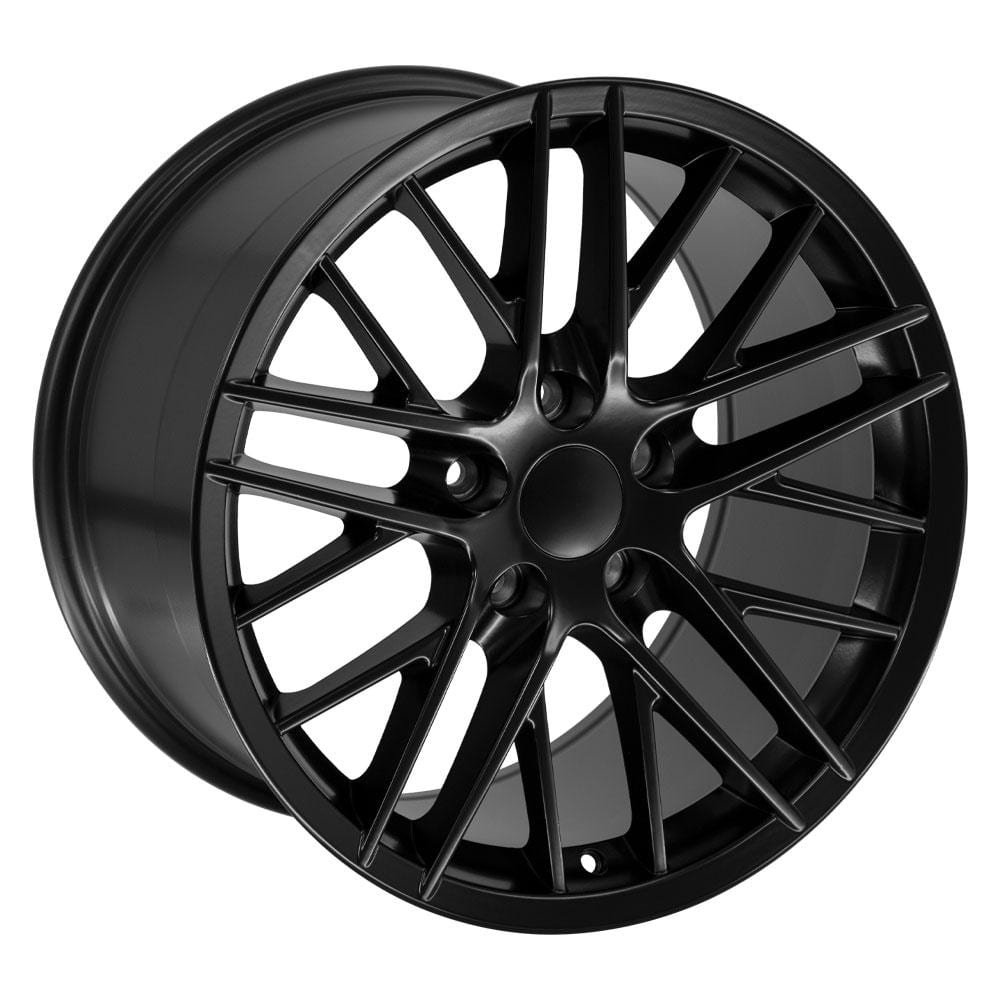 C4-C5 New Satin Black 17x9.5 and 18x10.5 Wheel Set of 4 (CV08A) 1988-2004