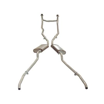 C1 New Exhaust System - High Horsepower with Crossover Oval Mufflers 1959-1960