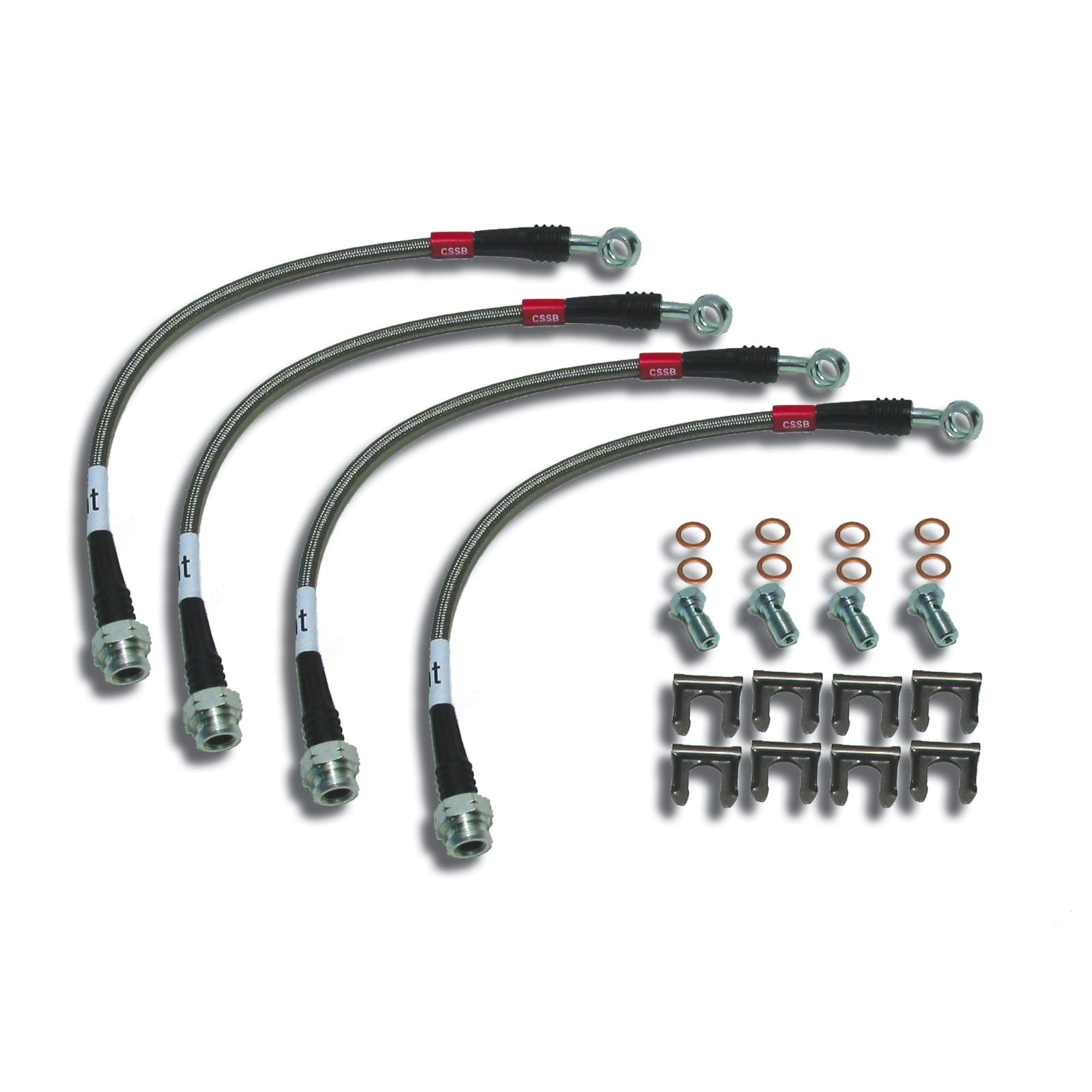 C4 New Brake Line Kit, Braided Stainless Steel 1984-1987