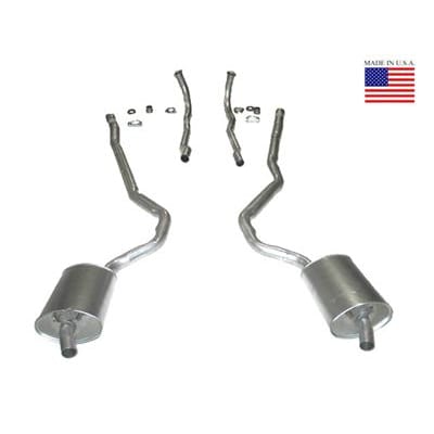 C3 New Exhaust System - 327/350 4 Spd 2-2.5 Inch-Welded Pipe & Mufflers 1968-1972
