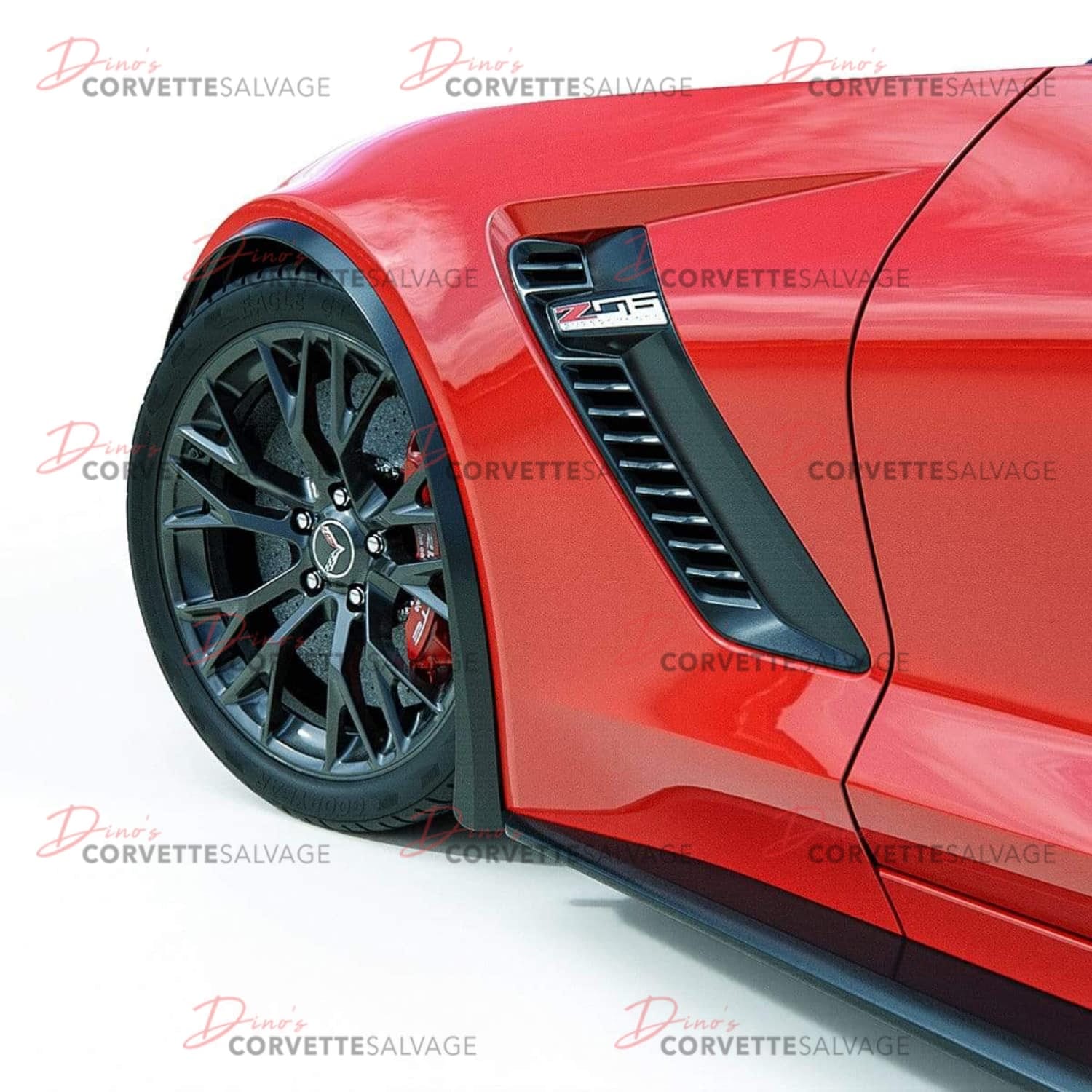 C7 Z06, Grand Sport Corvette New Carbon Flash Metallic XL Front Fender Extensions 2015-2019 Installed