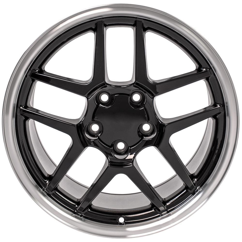 C4 New Gloss Black Machined Lip 17x9.5 Wheel and Tire Set of 4 (CV04) with 275/40r17 Toyo Extensa HP II 1988-1996