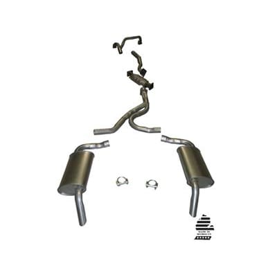 C3 New Exhaust System - with A.I.R, - Low Profile Mufflers 1975-1976