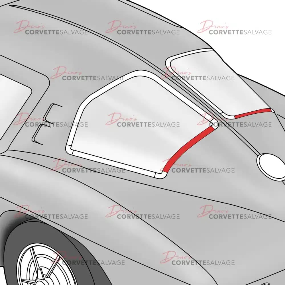 C2 New Rear Split Window Stainless Steel Bottom Molding 1963